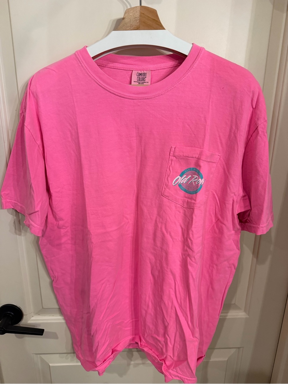 Comfort Colors Men's Pink Short Sleeve Pocket Tee - Old Row Logo